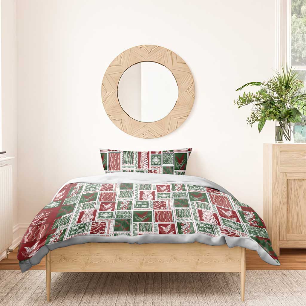 Mele Kalikimaka Hawaiian Quilt and Lei Patchwork Bedding Set - Polynesian Pride