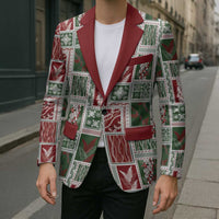 Mele Kalikimaka Hawaiian Quilt and Lei Patchwork Blazer - Polynesian Pride