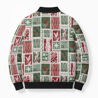 Mele Kalikimaka Hawaiian Quilt and Lei Patchwork Bomber Puffer Jacket LT9 - Polynesian Pride