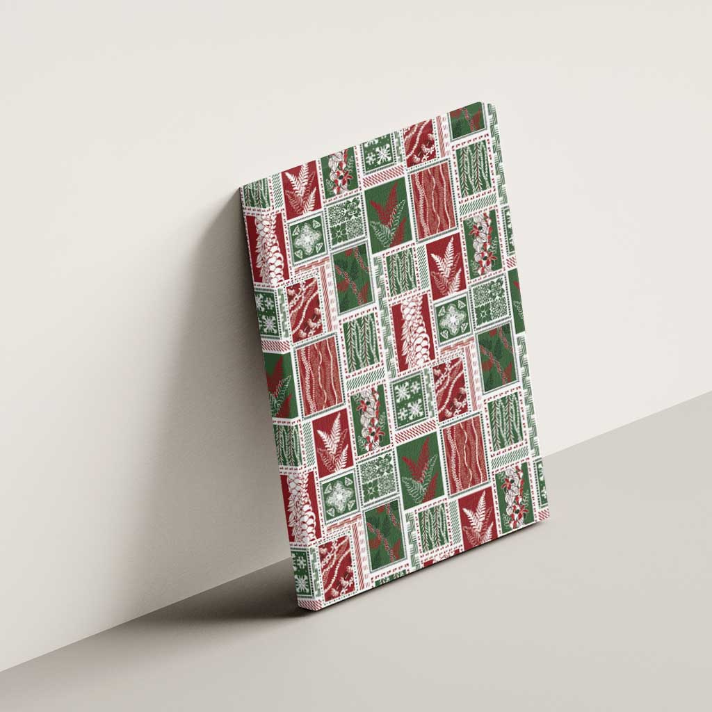 Mele Kalikimaka Hawaiian Quilt and Lei Patchwork Canvas Wall Art - Polynesian Pride