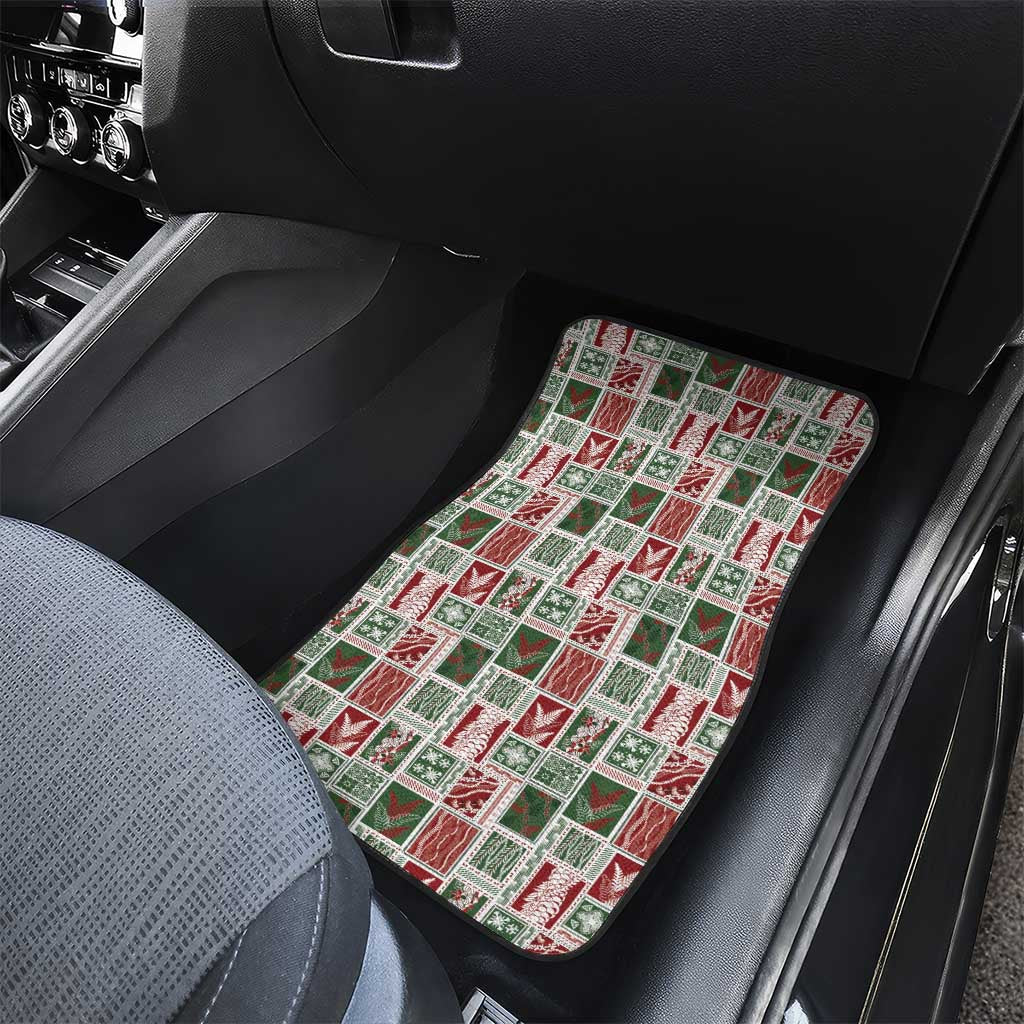 Mele Kalikimaka Hawaiian Quilt and Lei Patchwork Car Mats - Polynesian Pride