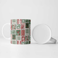 Mele Kalikimaka Hawaiian Quilt and Lei Patchwork Ceramic Mug - Polynesian Pride