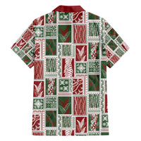 Mele Kalikimaka Hawaiian Quilt and Lei Patchwork Family Matching Off The Shoulder Long Sleeve Dress and Hawaiian Shirt - Polynesian Pride