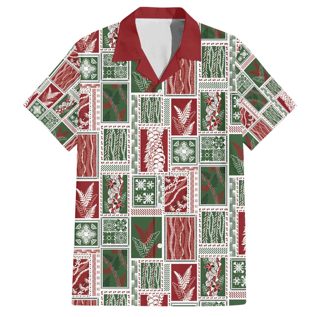 Mele Kalikimaka Hawaiian Quilt and Lei Patchwork Family Matching Off Shoulder Maxi Dress and Hawaiian Shirt - Polynesian Pride