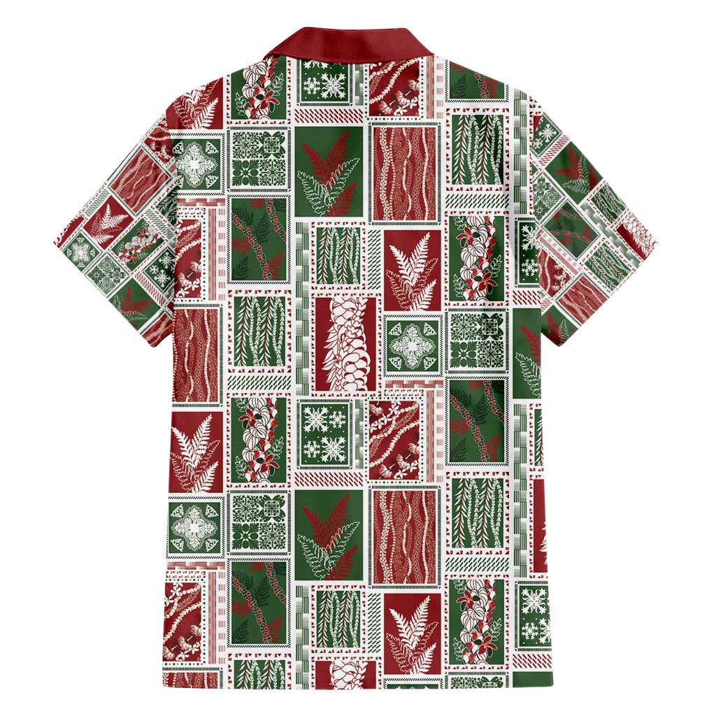 Mele Kalikimaka Hawaiian Quilt and Lei Patchwork Family Matching Short Sleeve Bodycon Dress and Hawaiian Shirt - Polynesian Pride