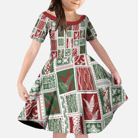 Mele Kalikimaka Hawaiian Quilt and Lei Patchwork Family Matching Summer Maxi Dress and Hawaiian Shirt - Polynesian Pride