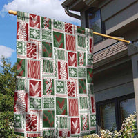 Mele Kalikimaka Hawaiian Quilt and Lei Patchwork Garden Flag - Polynesian Pride