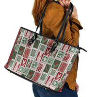 Mele Kalikimaka Hawaiian Quilt and Lei Patchwork Leather Tote Bag - Polynesian Pride