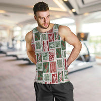 Mele Kalikimaka Hawaiian Quilt and Lei Patchwork Men Tank Top - Polynesian Pride