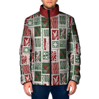 Mele Kalikimaka Hawaiian Quilt and Lei Patchwork Padded Jacket - Polynesian Pride