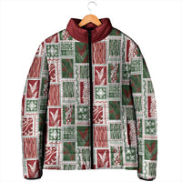 Mele Kalikimaka Hawaiian Quilt and Lei Patchwork Padded Jacket - Polynesian Pride