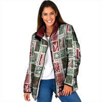 Mele Kalikimaka Hawaiian Quilt and Lei Patchwork Padded Jacket - Polynesian Pride
