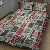 Mele Kalikimaka Hawaiian Quilt and Lei Patchwork Quilt Bed Set - Polynesian Pride