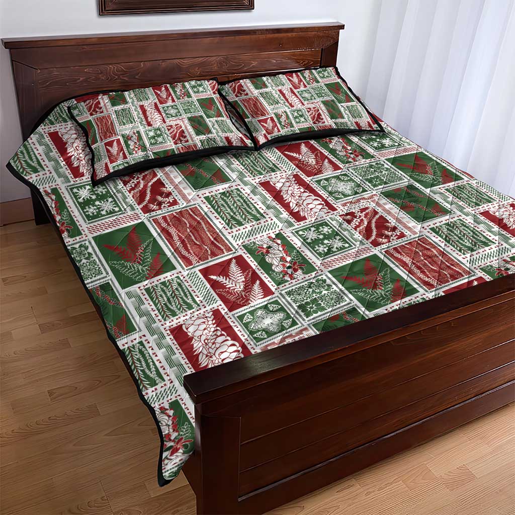 Mele Kalikimaka Hawaiian Quilt and Lei Patchwork Quilt Bed Set - Polynesian Pride