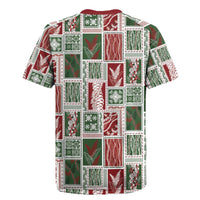 Mele Kalikimaka Hawaiian Quilt and Lei Patchwork Rugby Jersey - Polynesian Pride