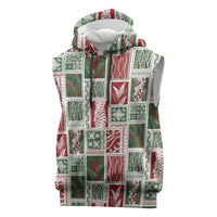 Mele Kalikimaka Hawaiian Quilt and Lei Patchwork Sleeveless Hoodie - Polynesian Pride