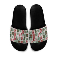 Mele Kalikimaka Hawaiian Quilt and Lei Patchwork Slide Sandals - Polynesian Pride