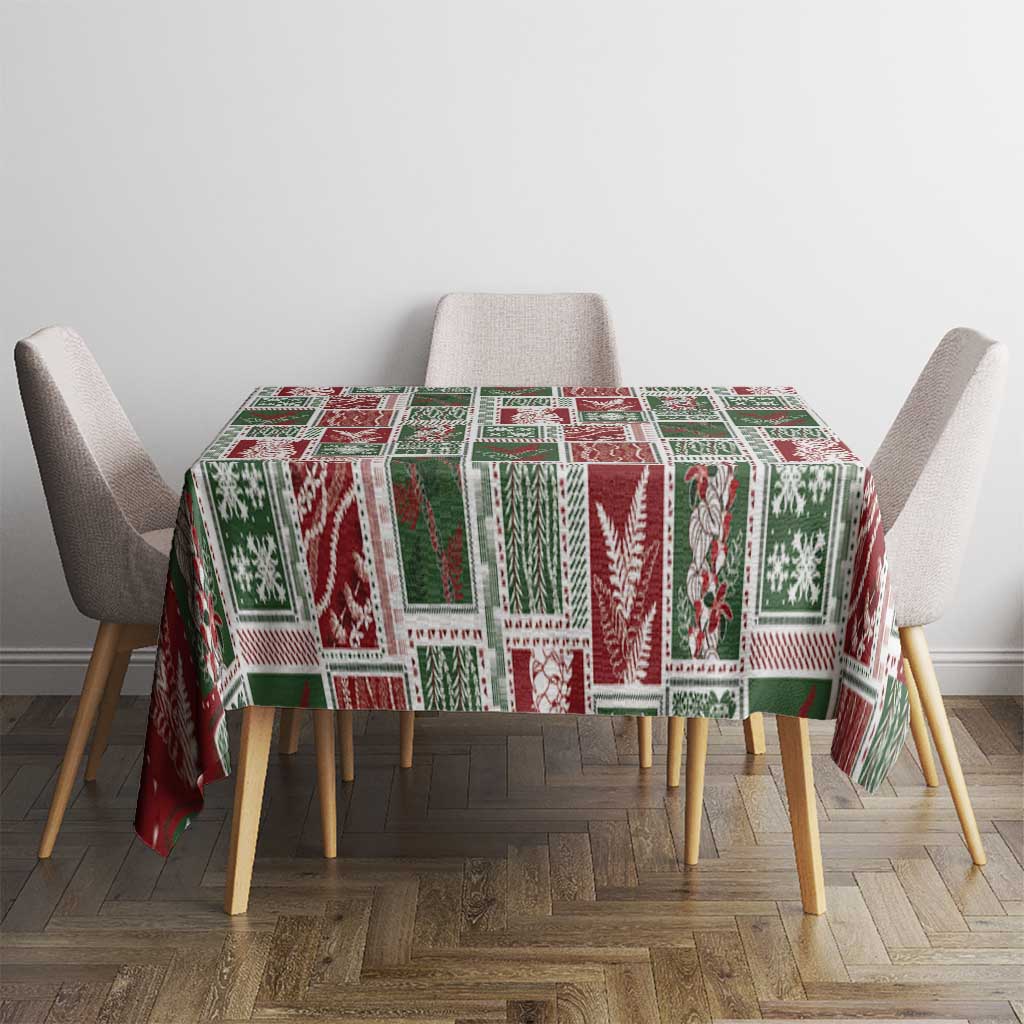 Mele Kalikimaka Hawaiian Quilt and Lei Patchwork Tablecloth - Polynesian Pride