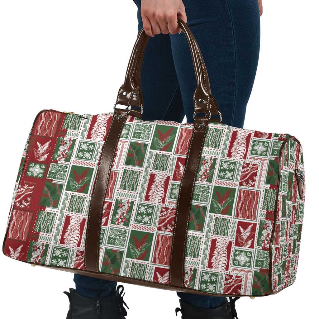 Mele Kalikimaka Hawaiian Quilt and Lei Patchwork Travel Bag - Polynesian Pride