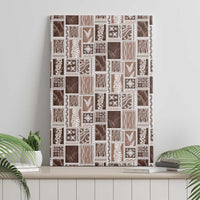 Vintage Aloha Block Quilt Canvas Wall Art Beige Inspired Lei Motifs - Polynesian Pride