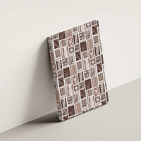 Vintage Aloha Block Quilt Canvas Wall Art Beige Inspired Lei Motifs - Polynesian Pride