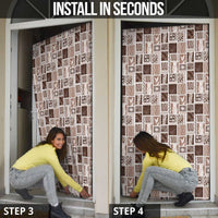 Vintage Aloha Block Quilt Door Cover Beige Inspired Lei Motifs - Polynesian Pride