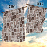 Vintage Aloha Block Quilt Garden Flag Beige Inspired Lei Motifs - Polynesian Pride