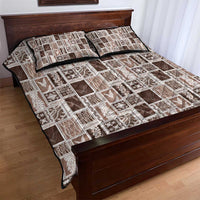 Vintage Aloha Block Quilt Quilt Bed Set Beige Inspired Lei Motifs - Polynesian Pride