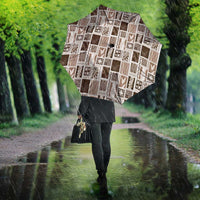 Vintage Aloha Block Quilt Umbrella Beige Inspired Lei Motifs - Polynesian Pride