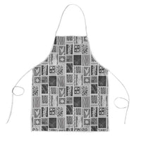 Vintage Aloha Block Quilt Apron Black Inspired Lei Motifs - Polynesian Pride