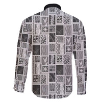 Vintage Aloha Block Quilt Family Matching Puletasi and Hawaiian Shirt Black Inspired Lei Motifs - Polynesian Pride