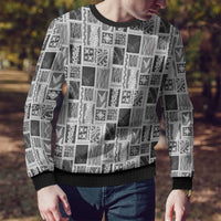 Vintage Aloha Block Quilt Ugly Christmas Sweater Black Inspired Lei Motifs - Polynesian Pride