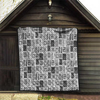 Vintage Aloha Block Quilt Quilt Black Inspired Lei Motifs - Polynesian Pride