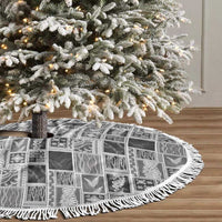 Vintage Aloha Block Quilt Tree Skirt Black Inspired Lei Motifs - Polynesian Pride