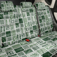 Vintage Aloha Block Quilt Back Car Seat Cover Green Inspired Lei Motifs - Polynesian Pride