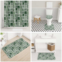Vintage Aloha Block Quilt Bathroom Set Green Inspired Lei Motifs - Polynesian Pride