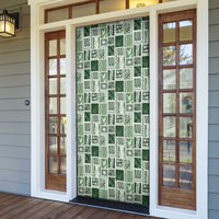Vintage Aloha Block Quilt Door Cover Green Inspired Lei Motifs - Polynesian Pride