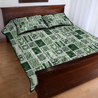 Vintage Aloha Block Quilt Quilt Bed Set Green Inspired Lei Motifs - Polynesian Pride