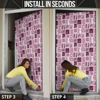 Vintage Aloha Block Quilt Door Cover Pink Inspired Lei Motifs - Polynesian Pride