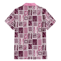 Vintage Aloha Block Quilt Family Matching Mermaid Dress and Hawaiian Shirt Pink Inspired Lei Motifs - Polynesian Pride