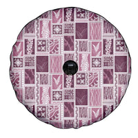 Vintage Aloha Block Quilt Spare Tire Cover Pink Inspired Lei Motifs - Polynesian Pride