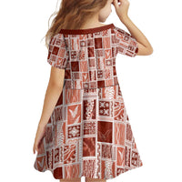 Vintage Aloha Block Quilt Family Matching Mermaid Dress and Hawaiian Shirt Red Inspired Lei Motifs - Polynesian Pride