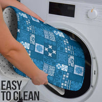 Vintage Hawaiian Quilting Patterns Bathroom Set Blue Style Tribal Fabric Patchwork - Polynesian Pride