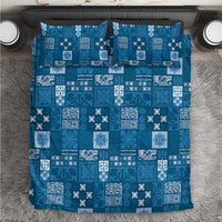 Vintage Hawaiian Quilting Patterns Bedding Set Blue Style Tribal Fabric Patchwork - Polynesian Pride