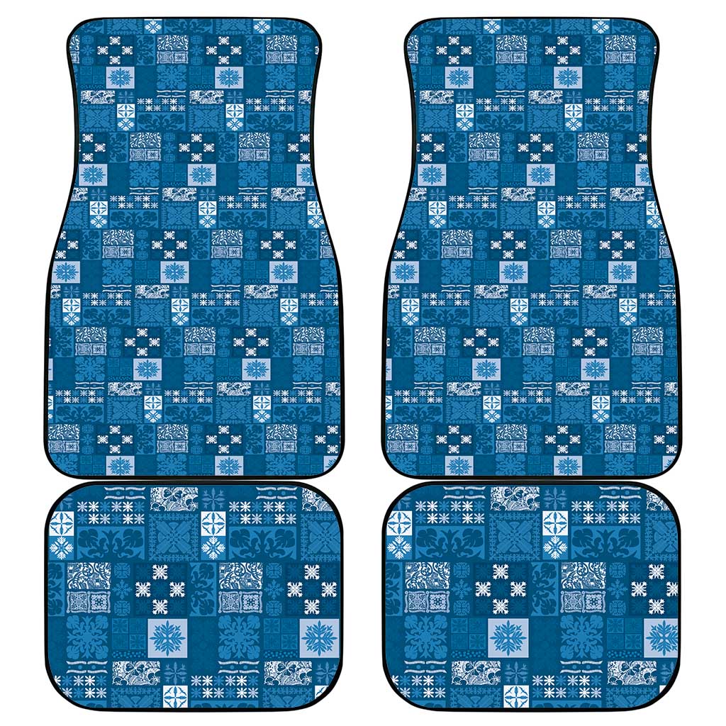 Vintage Hawaiian Quilting Patterns Car Mats Blue Style Tribal Fabric Patchwork - Polynesian Pride