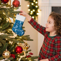 Vintage Hawaiian Quilting Patterns Christmas Stocking Blue Style Tribal Fabric Patchwork - Polynesian Pride