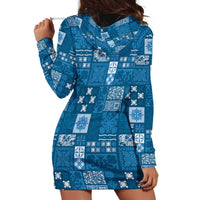 Vintage Hawaiian Quilting Patterns Hoodie Dress Blue Style Tribal Fabric Patchwork LT9 - Polynesian Pride