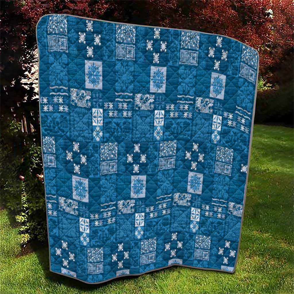 Vintage Hawaiian Quilting Patterns Quilt Blue Style Tribal Fabric Patchwork - Polynesian Pride