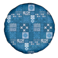 Vintage Hawaiian Quilting Patterns Spare Tire Cover Blue Style Tribal Fabric Patchwork - Polynesian Pride