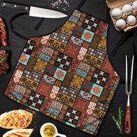 Vintage Hawaiian Quilting Patterns Apron Brown Style Tribal Fabric Patchwork - Polynesian Pride